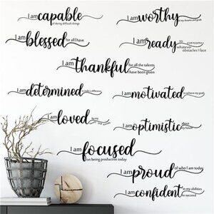 Motivational Wall Stickers Inspirational Quote Vinyl Decals Positive Home Office